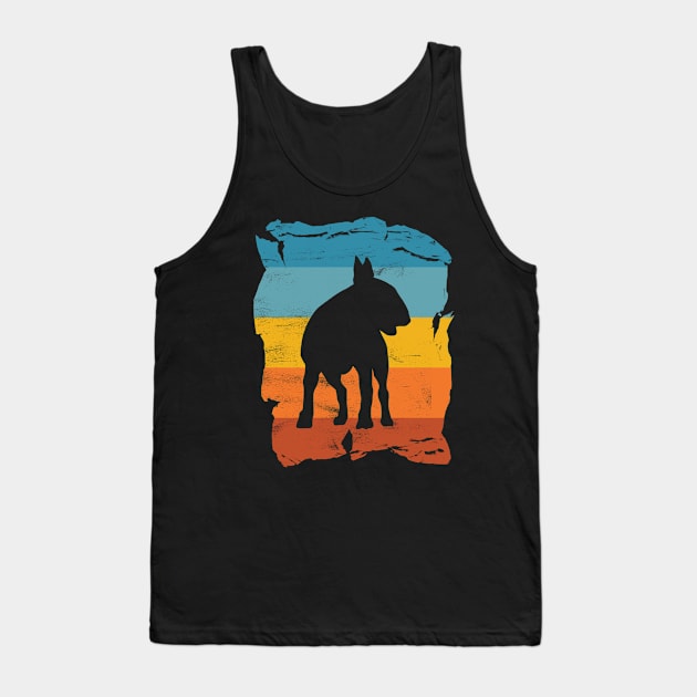 English Bull Terrier Distressed Vintage Retro Silhouette Tank Top by DoggyStyles
